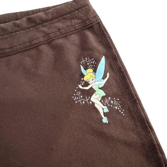 Disney Tinkerbell Sweat shorts Women’s L Brown Feisty Y2K Words on butt 1069 - Picture 3 of 11